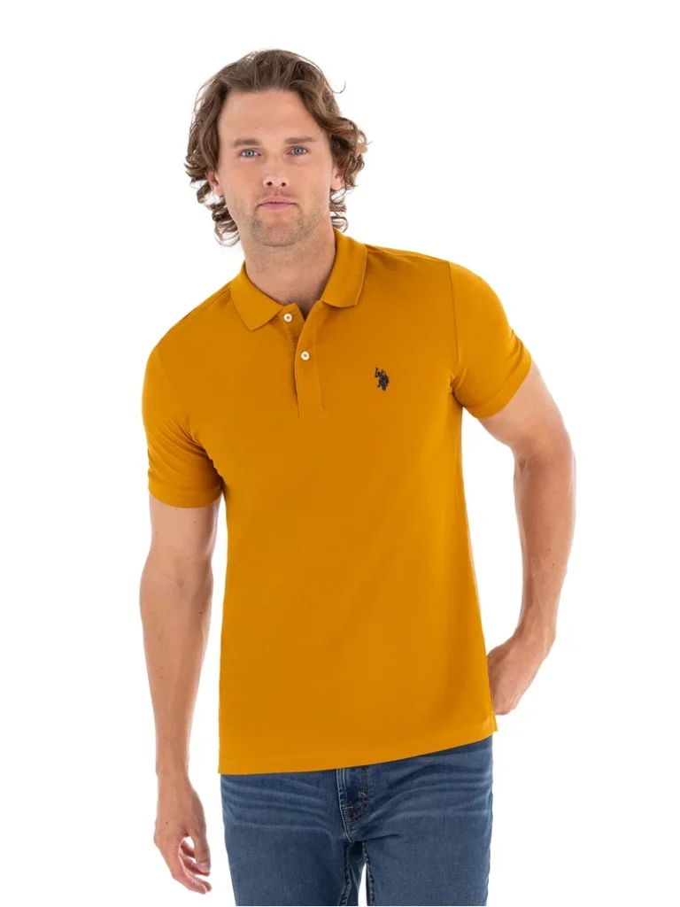 USPA Amber Rust Performance Piqué Polo Shirt