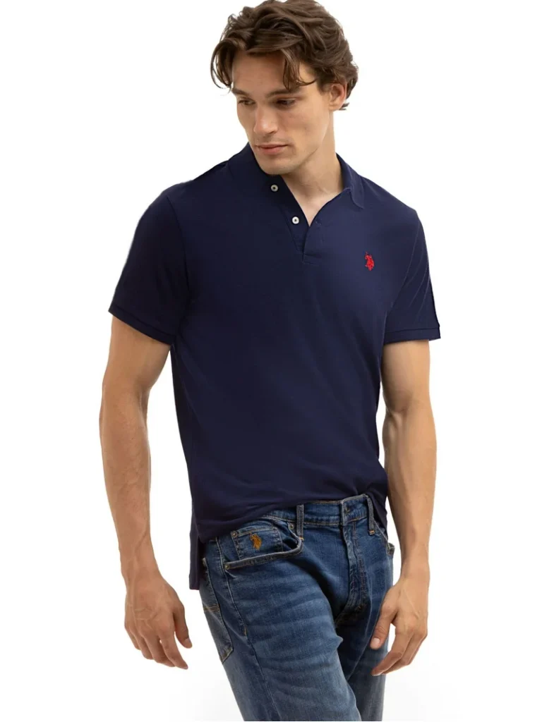 USPA Navy Blue Performance Piqué Polo Shirt