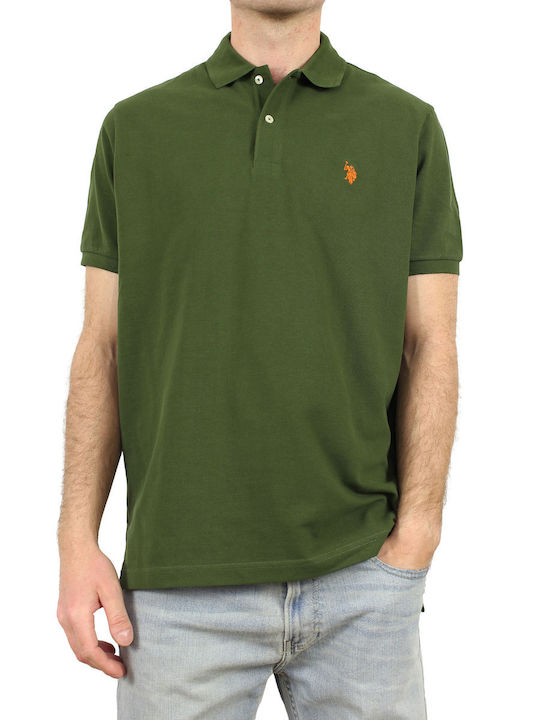 USPA Olive Green With Orange Polo Shirt