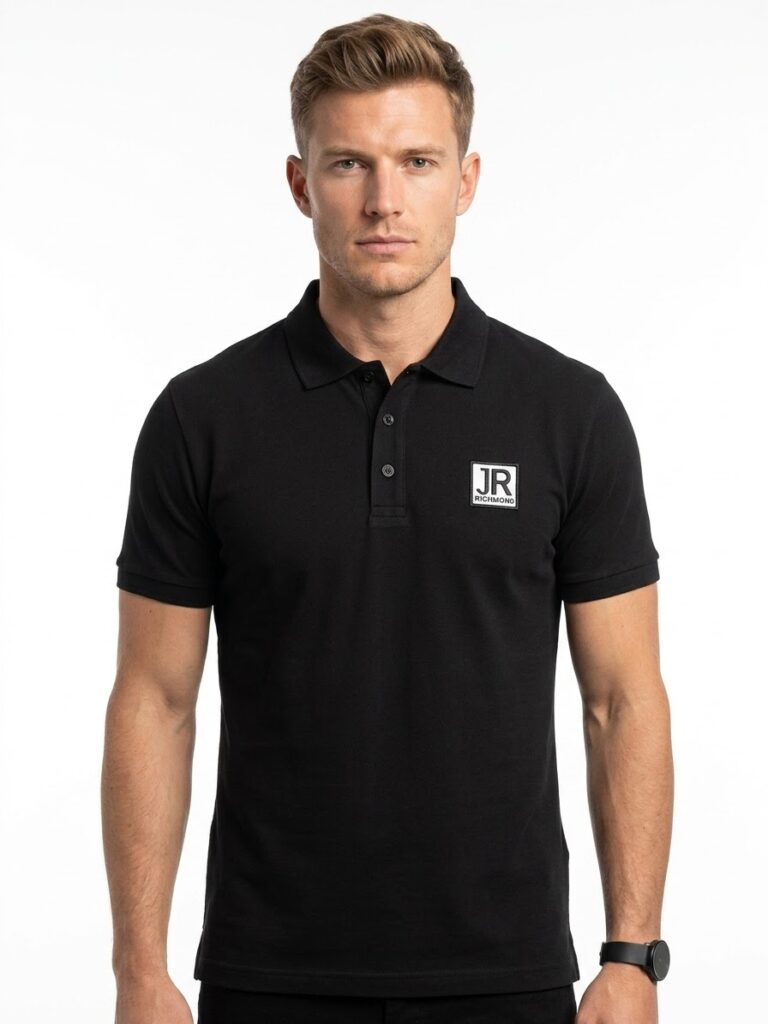 JR Richmond block Black Polo Shirt